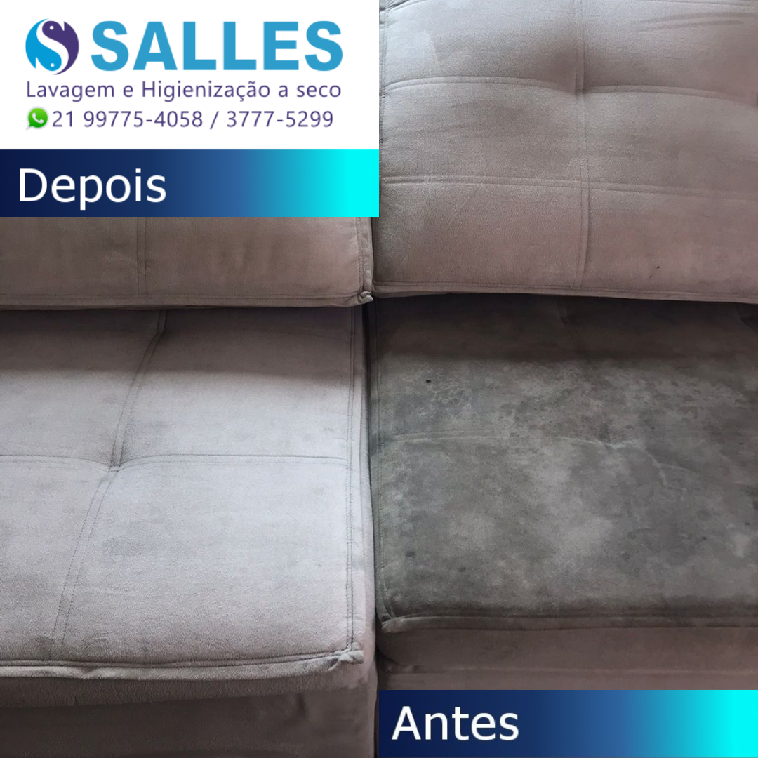 Sofá begue - antes e depois